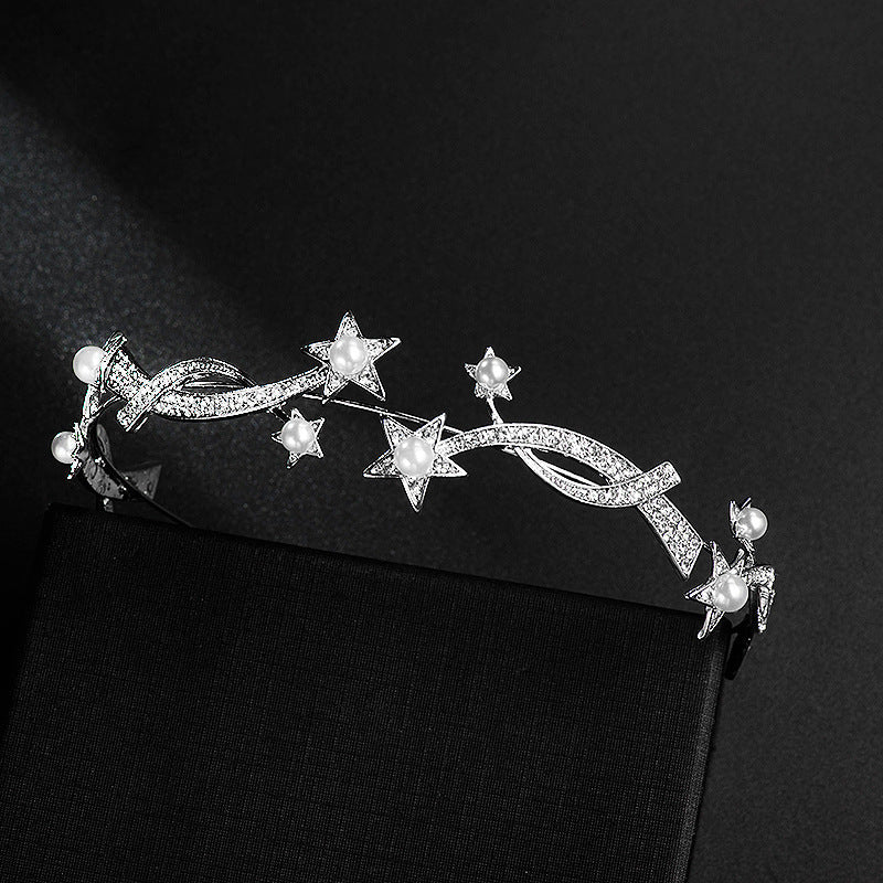 New Princess XINGX Bridal Crown Headband $19.00 Dana Fashion Color: Default Women's Accessories Product information: Treatment Process: Electroplating Color: default Style: Women's Material: Alloy Shape: Wave The crown alloy surface is approximately 28 ce