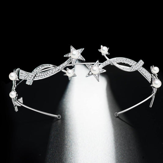 New Princess XINGX Bridal Crown Headband $19.00 Dana Fashion Color: Default Women's Accessories Product information: Treatment Process: Electroplating Color: default Style: Women's Material: Alloy Shape: Wave The crown alloy surface is approximately 28 ce