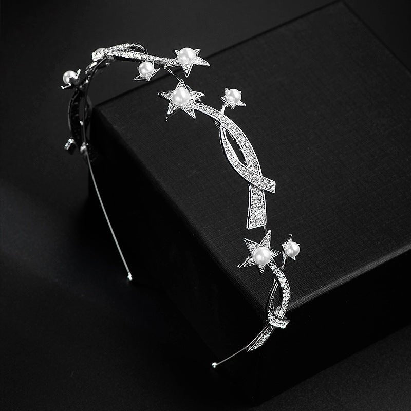 New Princess XINGX Bridal Crown Headband $19.00 Dana Fashion Color: Default Women's Accessories Product information: Treatment Process: Electroplating Color: default Style: Women's Material: Alloy Shape: Wave The crown alloy surface is approximately 28 ce