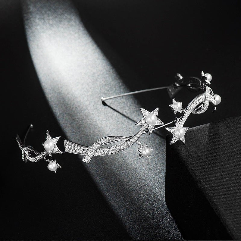 New Princess XINGX Bridal Crown Headband $19.00 Dana Fashion Color: Default Women's Accessories Product information: Treatment Process: Electroplating Color: default Style: Women's Material: Alloy Shape: Wave The crown alloy surface is approximately 28 ce