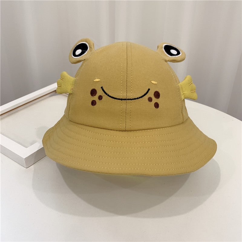 New Products Kitten And Frog Sun Hat Small Pot Hat Baby Hat $14.51 Dana Fashion Color: Turmeric Baby Clothing Product Information Product category: fisherman hat Applicable gender: neutral/male and female Material: cotton Suitable season: summer, spring S