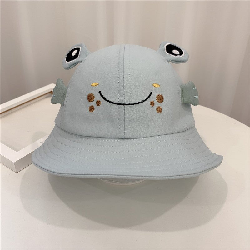 New Products Kitten And Frog Sun Hat Small Pot Hat Baby Hat $14.51 Dana Fashion Color: Blue Baby Clothing Product Information Product category: fisherman hat Applicable gender: neutral/male and female Material: cotton Suitable season: summer, spring Size: