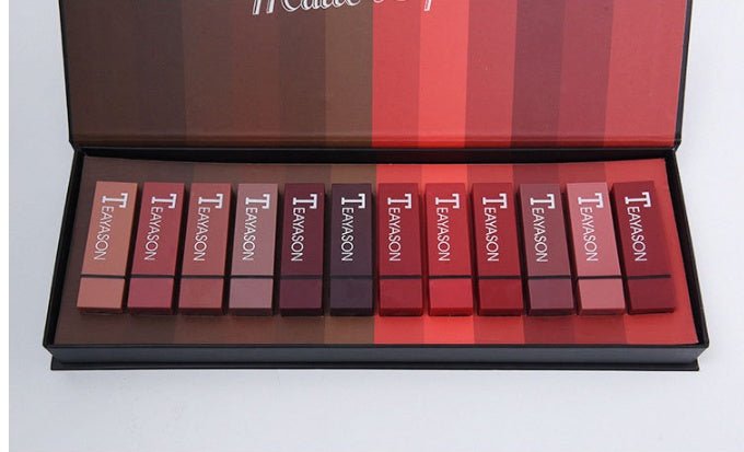 New set of 12-color square tube lipstick matte lipstick $81.19 Dana Fashion Color: 12 colors makeup Color Character Red Brick Red Pink Earthy Orange Effect modification Net content 506g a box