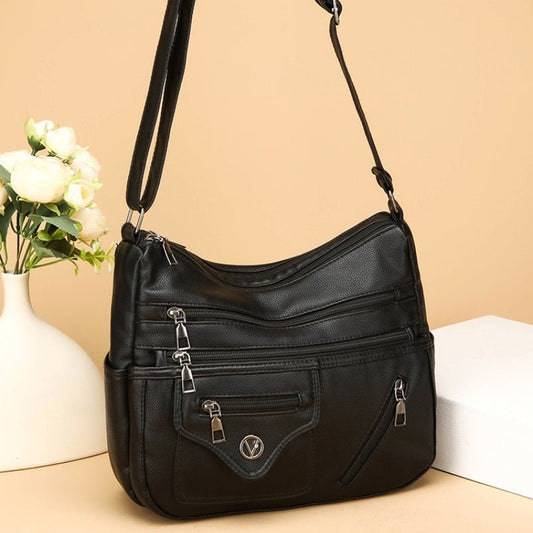 New Simple Fashion Shoulder Crossbody Bag $30.00 Dana Fashion Color: Black Women's Bags Product information: Lining texture: Polyester Applicable scenarios: Daily matching Color: 833 Black Outer bag type: Sandwich pocket Hardness: soft Material: PU Suitca