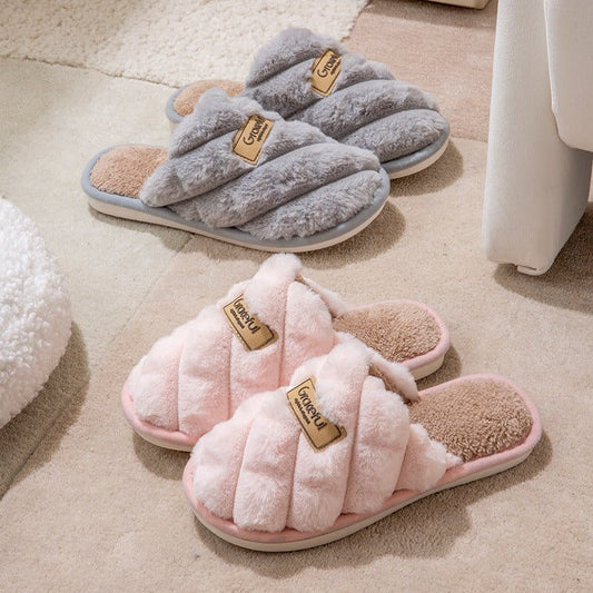 New Simple Thick Bottom Interior Home Non-slip Plush Warm Cotton Slippers $29.90 Dana Fashion Color: Blue Size: 40 to 41 Women's shoes Product information: Pattern: solid color Inner material: artificial wool Color: white, pink, yellow, gray, blue Shoe Up