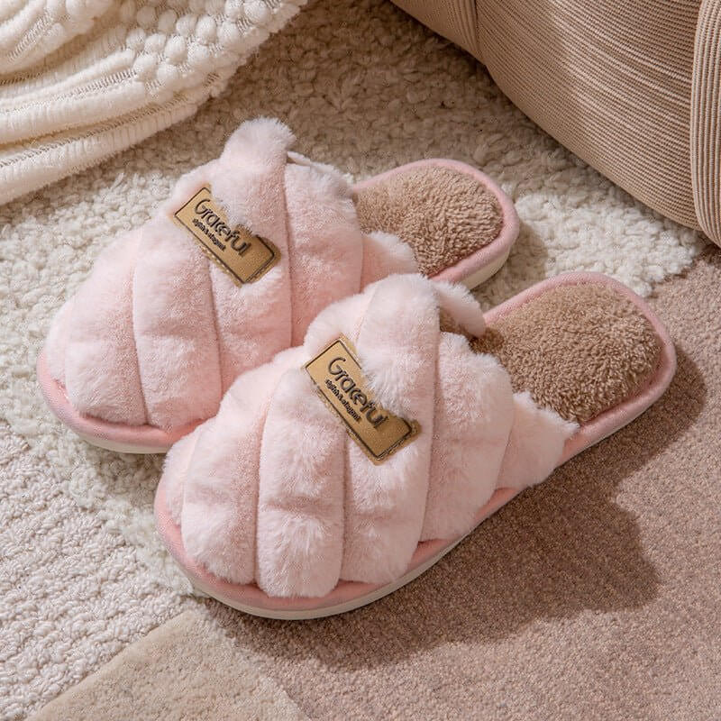 New Simple Thick Bottom Interior Home Non-slip Plush Warm Cotton Slippers $29.90 Dana Fashion Color: Pink Size: 36 to 37 Women's shoes Product information: Pattern: solid color Inner material: artificial wool Color: white, pink, yellow, gray, blue Shoe Up