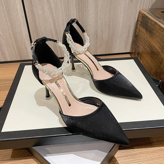 New Stiletto Mid-heel All-match Buckle Ins Women's Shoes $59.00 Dana Fashion specifications: Black 6cm Size: 34 Women's shoes Product information: Pattern: solid color Lining material: imitation leather Applicable sports: Hiking Color: wine red 8cm, black