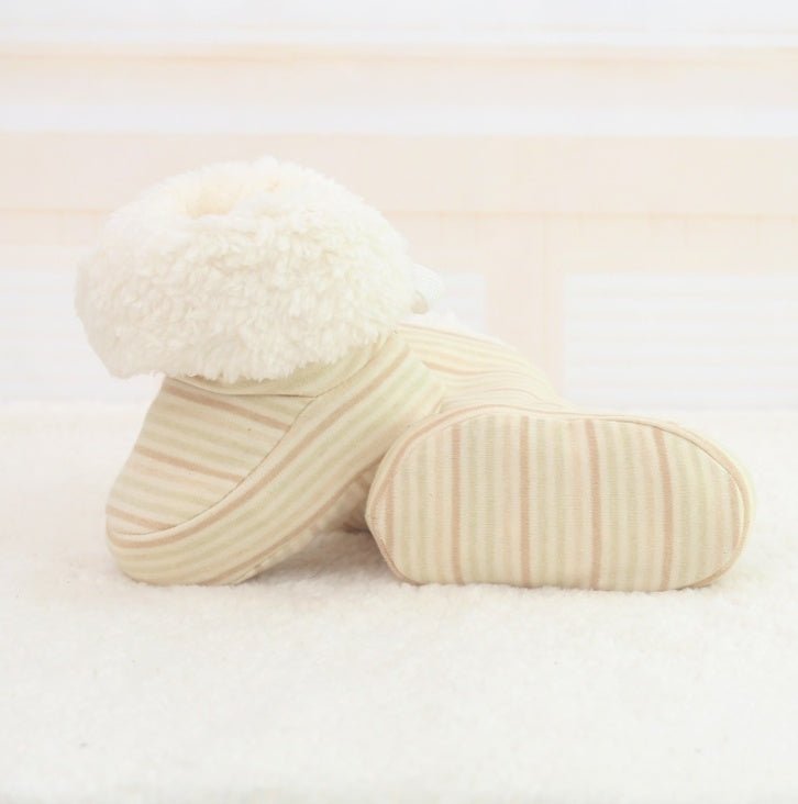 New style Baby Shoes Infant Soft Soled Footwear for Newborns Winter Toddler Keep Warm Print First Walkers Shoes for babies kids $13.39 Dana Fashion Color: Brown green stripes format: 12cm Baby & Mother New style Baby Shoes Infant Soft Soled Footwear for N