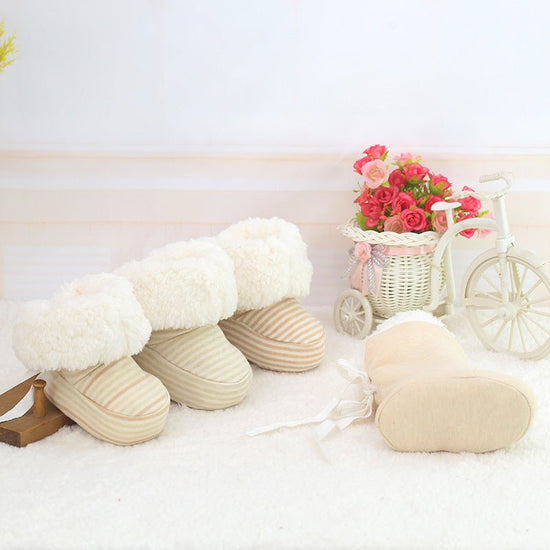 New style Baby Shoes Infant Soft Soled Footwear for Newborns Winter Toddler Keep Warm Print First Walkers Shoes for babies kids $13.39 Dana Fashion Color: Brown Stripe format: 12cm Baby & Mother New style Baby Shoes Infant Soft Soled Footwear for Newborns