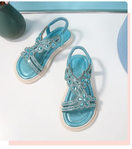 New Summer Bohemian Style Girls' Rhinestone Sandals $43.50 Dana Fashion Color: Gold Size: 25 Women's shoes Product information: Color: gold, silver, sky blue, pink Size: 25,26,27,28,29,30,31,32,33,34,35 Sole material: beef tendon Popular elements: rhinest