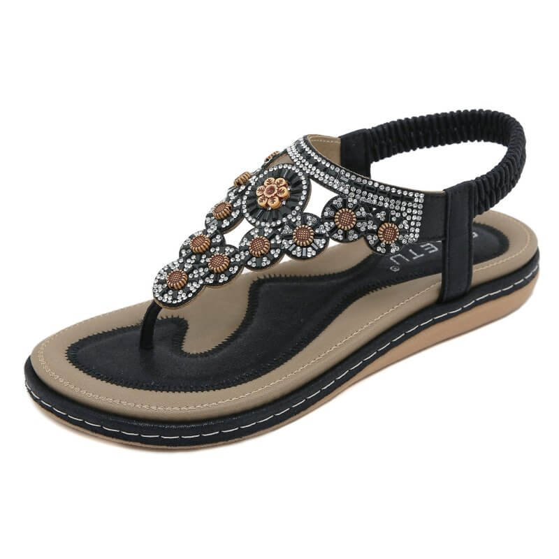 New Summer Comfortable Beach Sandals For Women $49.90 Dana Fashion Color: Black Size: 36 Women's shoes Product information: Lining material: Microfiber Color: gold, brown, black Upper height: low top Processing Method: printed leather Size: 42,41,40,39,38