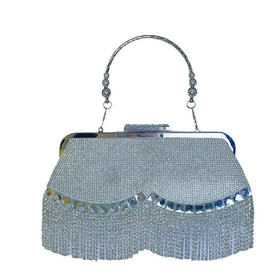 New Tassel KTV Princess Dinner Dress Hand Shoulder Crossbody Banquet Bag $51.59 Dana Fashion Color: Black Women's Bags Product information: Lining texture: Polyester Applicable scenarios: Daily matching Color: silver, gold, black Outer bag type: open pock