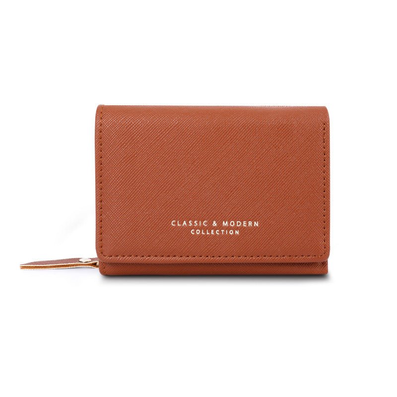 New Three Cute Folding Women's Crossed Coin Purse $32.68 Dana Fashion Color: Light Yellow Women's Bags Product information: Pattern: solid color Lining texture: Polyester Applicable scenario: Daily configuration Color: black, dark purple, purplish red, li