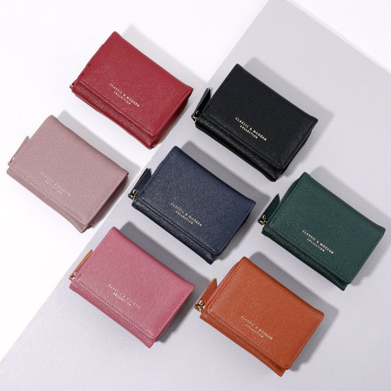 New Three Cute Folding Women's Crossed Coin Purse $32.68 Dana Fashion Color: Black Women's Bags Product information: Pattern: solid color Lining texture: Polyester Applicable scenario: Daily configuration Color: black, dark purple, purplish red, light yel