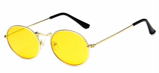 New trend retro sunglasses $15.00 Dana Fashion Color: Gold yellow Women's Accessories Lens Material: Resin Style: Retro Mirror frame material: metal Lens color: Golden gray Golden and dark green Golden Brown Golden Red Golden yellow Gold powder Golden Orc