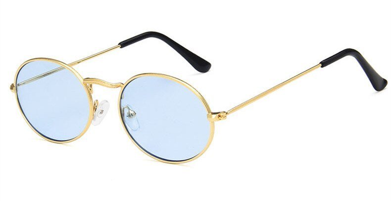 New trend retro sunglasses $15.00 Dana Fashion Color: Gold blue Women's Accessories Lens Material: Resin Style: Retro Mirror frame material: metal Lens color: Golden gray Golden and dark green Golden Brown Golden Red Golden yellow Gold powder Golden Orchi