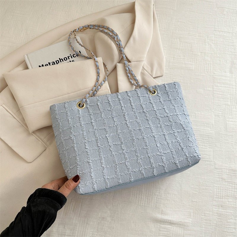 New Versatile Large Capacity Women's Chain Shoulder Bag $21.52 Dana Fashion Color: Blue Women's Bags Product information: Lining texture: without lining Applicable scenarios: Daily matching Color: black, white, blue, pink Outer bag type: Three-dimensional