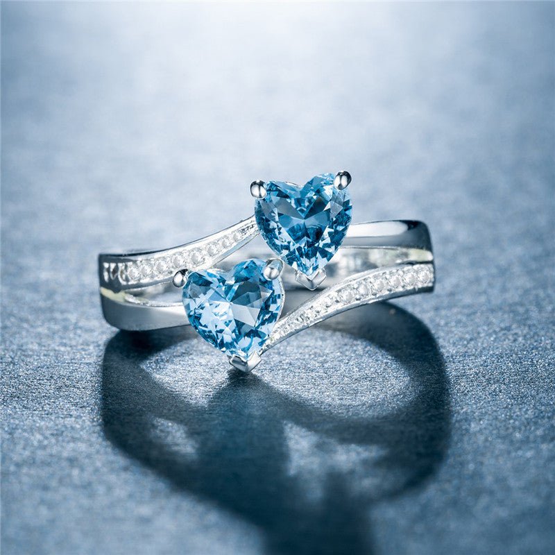 New Women's Double Heart-shaped Multicolor Ring $15.51 Dana Fashion Color: Color Size: No 10 Women's Accessories Product information: Type: Ring Treatment Process: inlaid zircon Size: no.6, no.7, no.8, no.9, no.10 Series: meeting altar, meeting altar Pict