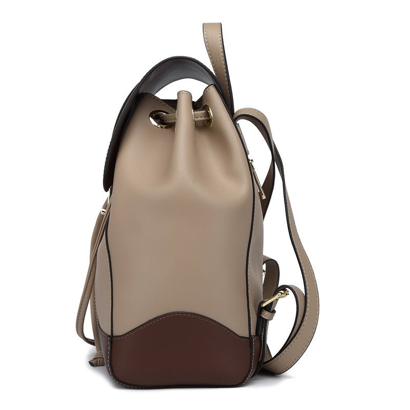 New Women's Fashion Personalized Backpack $88.00 Dana Fashion Color: Brown Women's Bags Product information: Pattern: solid color Color: khaki/coffee, Brown, coffee/khaki Material: genuine leather Popular elements: belt decoration, tassel, contrast color