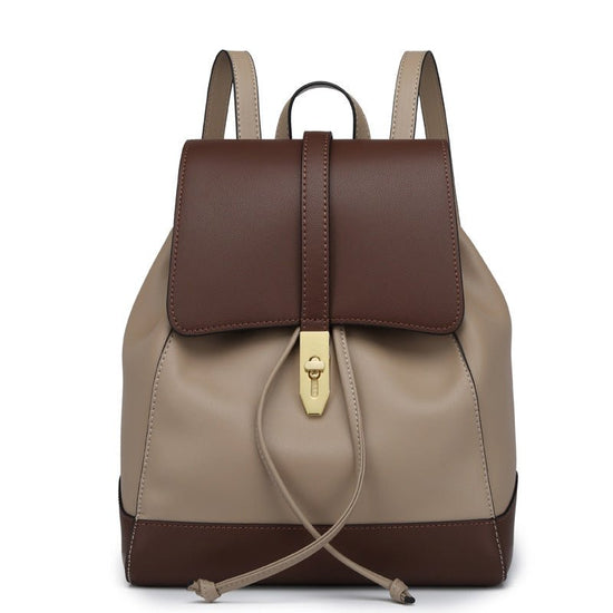 New Women's Fashion Personalized Backpack $88.00 Dana Fashion Color: Khaki Coffee Women's Bags Product information: Pattern: solid color Color: khaki/coffee, Brown, coffee/khaki Material: genuine leather Popular elements: belt decoration, tassel, contrast