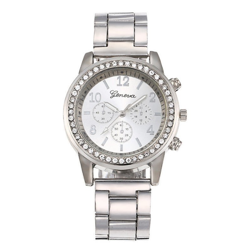 New Women's Watch Suit Quartz Diamond Watch $13.53 Dana Fashion Color: 2 Style Women's Accessories Product information: Color: 1,2,3,4,5,6 Thickness: 10mm Style: Casual Packing list: Quartz watch * 1 Product Image: