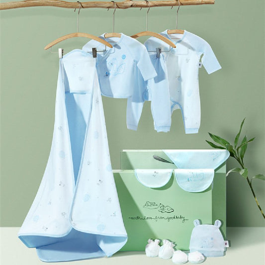 Newborn Baby Clothes Gift Box $123.41 Dana Fashion Color: Bright yellow 10piece set Child size: 59cm Baby Clothing Product information: Material: pure cotton Style: leisure Size information: Set： (CM) Length bust Sleeve Pants length waist Hip 59 29.5 50 3