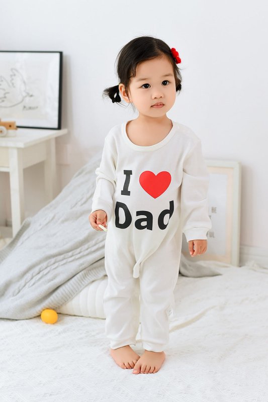 Newborn Baby Clothes Short Sleeve $19.15 Dana Fashion Color: I Dad Size: 66cm Baby Clothing Product information: Material: Cotton Style: Parent-child wear Feature: Long-sleeved one-piece color: White Size Information: Size: 66/73/80/90 Size Lenght Bust Sh