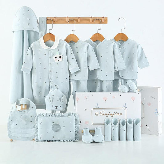 Newborn Baby Clothes Thin Suit Baby Gift Box $75.25 Dana Fashion Color: 10Style Style: 24pcs Baby Clothing Product Information: Applicable gender: Neutral/male and female Gift box content: Clothing + accessories / supplies Fabric technology: Sanding, soft