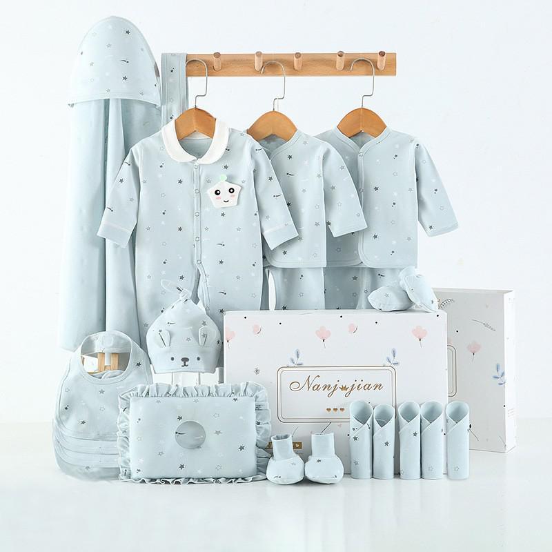 Newborn Baby Clothes Thin Suit Baby Gift Box $68.58 Dana Fashion Color: 8Style Style: 22pcs Baby Clothing Product Information: Applicable gender: Neutral/male and female Gift box content: Clothing + accessories / supplies Fabric technology: Sanding, soft