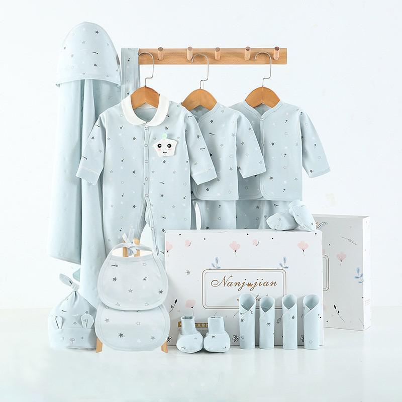 Newborn Baby Clothes Thin Suit Baby Gift Box $61.93 Dana Fashion Color: 5Style Style: 18pcs Baby Clothing Product Information: Applicable gender: Neutral/male and female Gift box content: Clothing + accessories / supplies Fabric technology: Sanding, soft