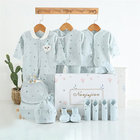 Newborn Baby Clothes Thin Suit Baby Gift Box $53.44 Dana Fashion Color: 2Style Style: 16pcs Baby Clothing Product Information: Applicable gender: Neutral/male and female Gift box content: Clothing + accessories / supplies Fabric technology: Sanding, soft
