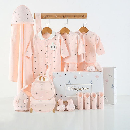 Newborn Baby Clothes Thin Suit Baby Gift Box $61.93 Dana Fashion Color: 4Style Style: 18pcs Baby Clothing Product Information: Applicable gender: Neutral/male and female Gift box content: Clothing + accessories / supplies Fabric technology: Sanding, soft