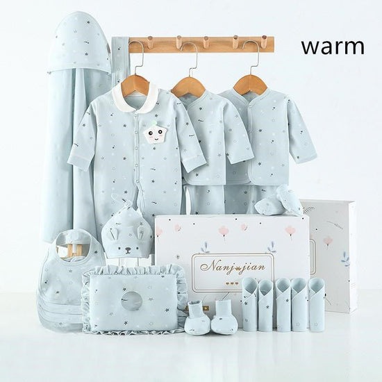 Newborn Baby Clothes Thin Suit Baby Gift Box $77.11 Dana Fashion Color: 14Style Style: 22pcs Keep warm Baby Clothing Product Information: Applicable gender: Neutral/male and female Gift box content: Clothing + accessories / supplies Fabric technology: San