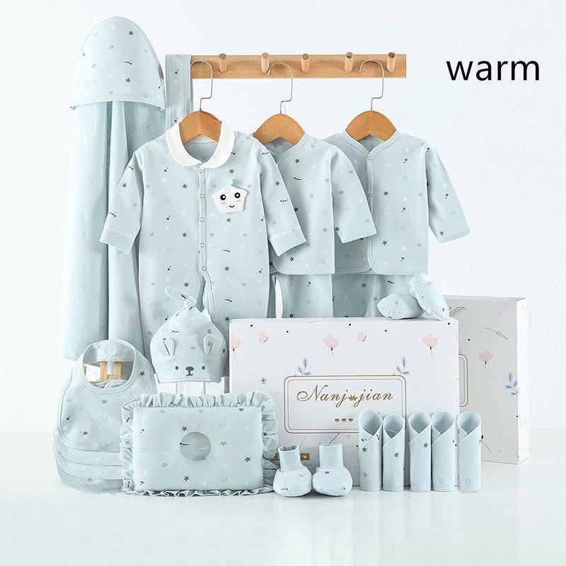Newborn Baby Clothes Thin Suit Baby Gift Box $77.11 Dana Fashion Color: 14Style Style: 22pcs Keep warm Baby Clothing Product Information: Applicable gender: Neutral/male and female Gift box content: Clothing + accessories / supplies Fabric technology: San