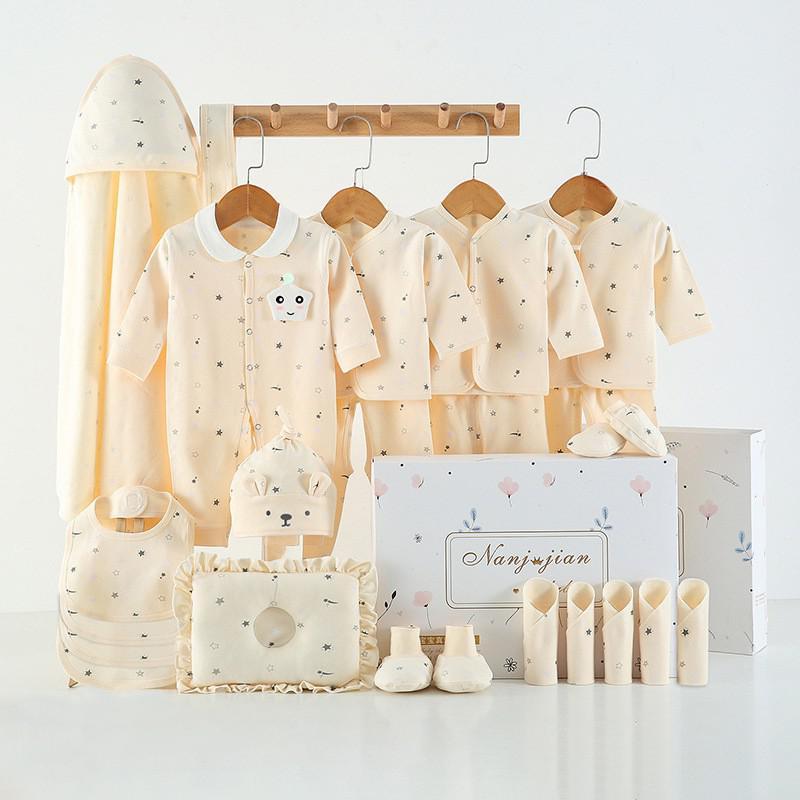 Newborn Baby Clothes Thin Suit Baby Gift Box $75.25 Dana Fashion Color: 12Style Style: 24pcs Baby Clothing Product Information: Applicable gender: Neutral/male and female Gift box content: Clothing + accessories / supplies Fabric technology: Sanding, soft
