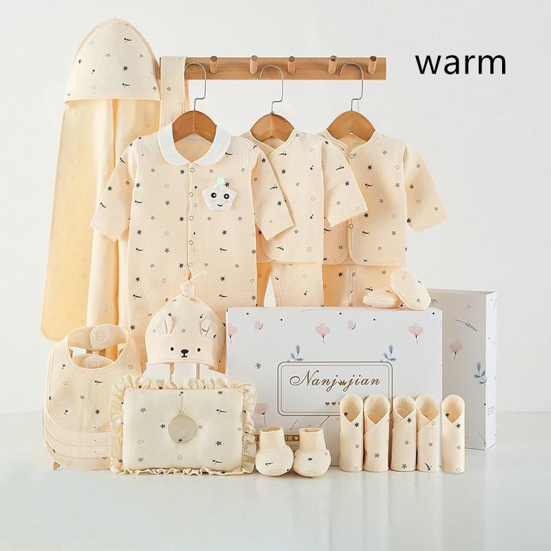 Newborn Baby Clothes Thin Suit Baby Gift Box $77.11 Dana Fashion Color: 15Style Style: 22pcs Keep warm Baby Clothing Product Information: Applicable gender: Neutral/male and female Gift box content: Clothing + accessories / supplies Fabric technology: San