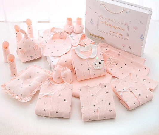 Newborn Baby Clothes Thin Suit Baby Gift Box $75.25 Dana Fashion Color: 10Style Style: 24pcs Baby Clothing Product Information: Applicable gender: Neutral/male and female Gift box content: Clothing + accessories / supplies Fabric technology: Sanding, soft