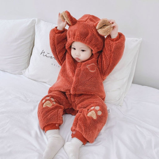 Newborn Baby Onesies Baby Clothes Romper Baby Quilted $31.01 Dana Fashion Color: Brown Child size: 59cm Baby Clothing Product information: Fabric name: rice velvet Suitable season: winter, autumn Suitable age: infants and young children (0-2 years old) Ap