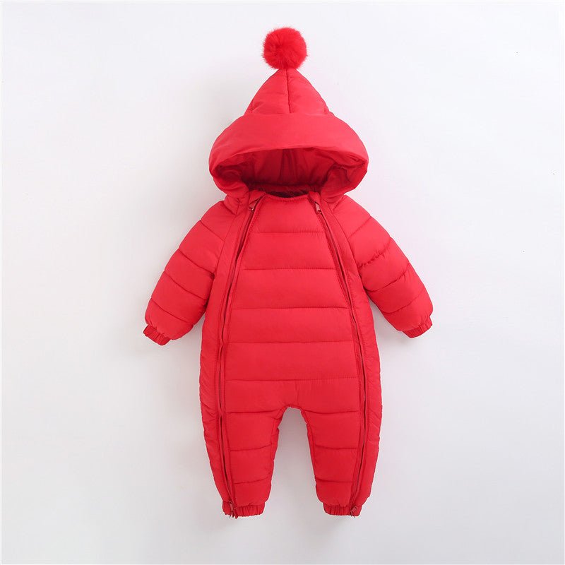 Newborn Cotton For Men And Women, Baby Climbing Clothes $42.54 Dana Fashion Color: Bright Red Suitable For Height: 100cm Baby Clothing Product information: Color: red (solid color double zipper party clothes), Green (solid color double zipper party clothe