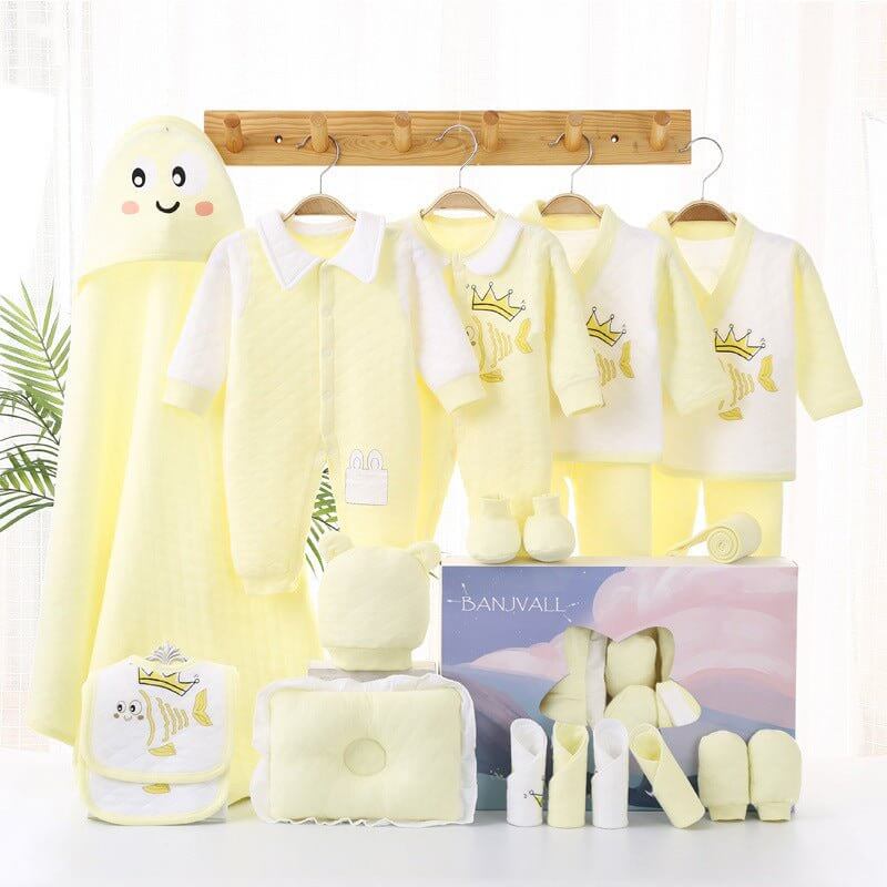 Newborn Cotton Products For Autumn And Winter Gift Set $69.50 Dana Fashion Color: Small Koi Blue Suitable For Height: 59cm Baby Clothing Product information: Fabric name: Combed cotton Applicable gender: neutral/both male and female Gift box content: clot