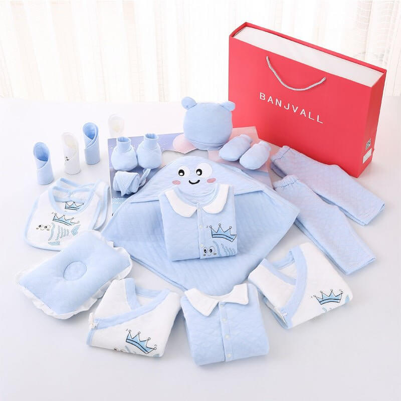 Newborn Cotton Products For Autumn And Winter Gift Set $69.50 Dana Fashion Color: Small Koi Blue Suitable For Height: 59cm Baby Clothing Product information: Fabric name: Combed cotton Applicable gender: neutral/both male and female Gift box content: clot