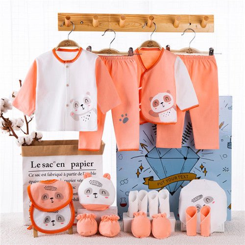 Newborn gift box baby clothes set cotton $90.50 Dana Fashion Color: Orange Baby Clothing Newborn gift box baby clothes set cotton autumn and winter 03-6 months newborn full moon baby gift supplies 1. Asian sizes are 1 to 2 sizes smaller than European and
