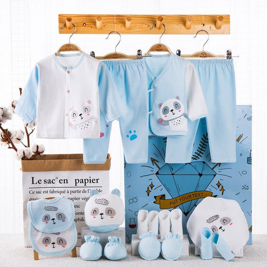 Newborn gift box baby clothes set cotton $90.50 Dana Fashion Color: Blue Baby Clothing Newborn gift box baby clothes set cotton autumn and winter 03-6 months newborn full moon baby gift supplies 1. Asian sizes are 1 to 2 sizes smaller than European and Am