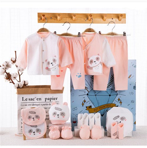 Newborn gift box baby clothes set cotton $90.50 Dana Fashion Color: Pink Baby Clothing Newborn gift box baby clothes set cotton autumn and winter 03-6 months newborn full moon baby gift supplies 1. Asian sizes are 1 to 2 sizes smaller than European and Am