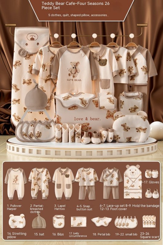 Newborn Gift Box Newborn Baby Meeting Etiquette Clothes Suit $124.95 Dana Fashion Color: 26 Pieces For Four Seasons Suit Height: 59cm Baby Clothing Product information: Suitable: Height 59cm0-3 Months First Month Celebration Gift, 66cm3-6 Months 100 Days