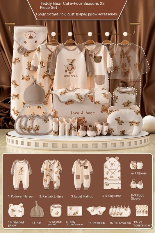 Newborn Gift Box Newborn Baby Meeting Etiquette Clothes Suit $80.15 Dana Fashion Color: 22 Pieces For Four Seasons Suit Height: 59cm Baby Clothing Product information: Suitable: Height 59cm0-3 Months First Month Celebration Gift, 66cm3-6 Months 100 Days G