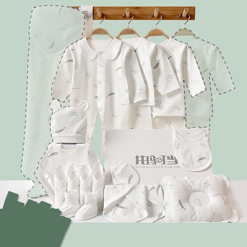 Newborn gift box set $83.45 Dana Fashion Color: 22pcs green Size: 59cm Baby Clothing Fabric: Pure cotton (100%)