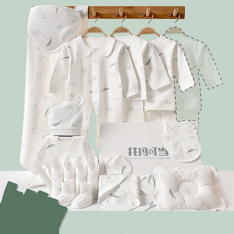 Newborn gift box set $93.06 Dana Fashion Color: 24pcs green Size: 59cm Baby Clothing Fabric: Pure cotton (100%)
