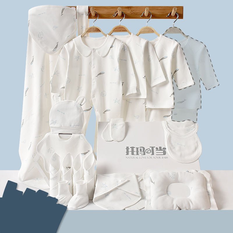 Newborn gift box set $93.06 Dana Fashion Color: 24pcs blue Size: 59cm Baby Clothing Fabric: Pure cotton (100%)