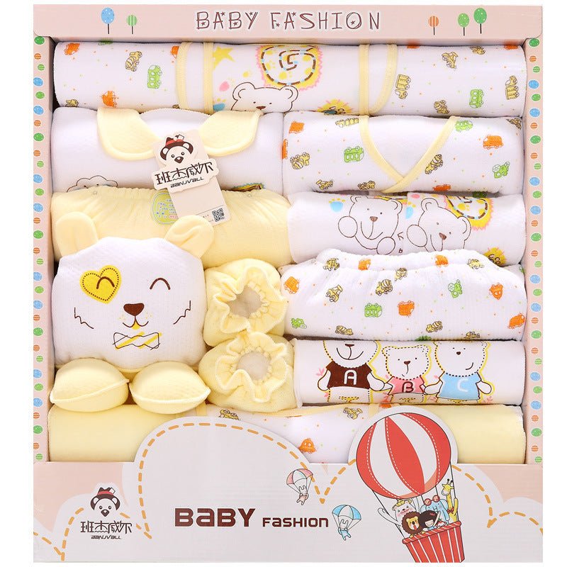 Newborn gift box $70.62 Dana Fashion Color: Yellow Baby Clothing Thick; thick Closed style: single-breasted Pattern: cartoon, animal Sleeve length Color; thick hot air balloon A pink, thick hot air balloon A yellow, thick hot air balloon A blue size Lengt